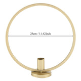Round Circle Iron Candlestick Craft Desk Candle Holder for Candlelight Dinner (Gold)