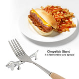 Novel Metal Dog Pattern Sturdy Durable Chopstick Stand Table Decorative Ornament - Front View