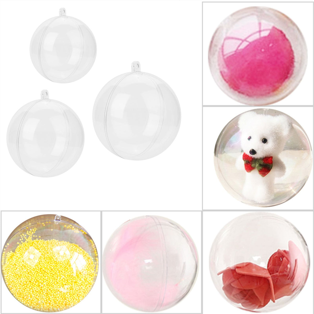 20 Pcs Clear Fillable Ornament Balls DIY Plastic Ball Christmas Decoration Tree Ball (5cm)