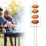 6Pcs Metal BBQ Grilling Fork Sticks Skewer BBQ Grill Set Outdoor Picnic Camping Barbecue - Top-Down View