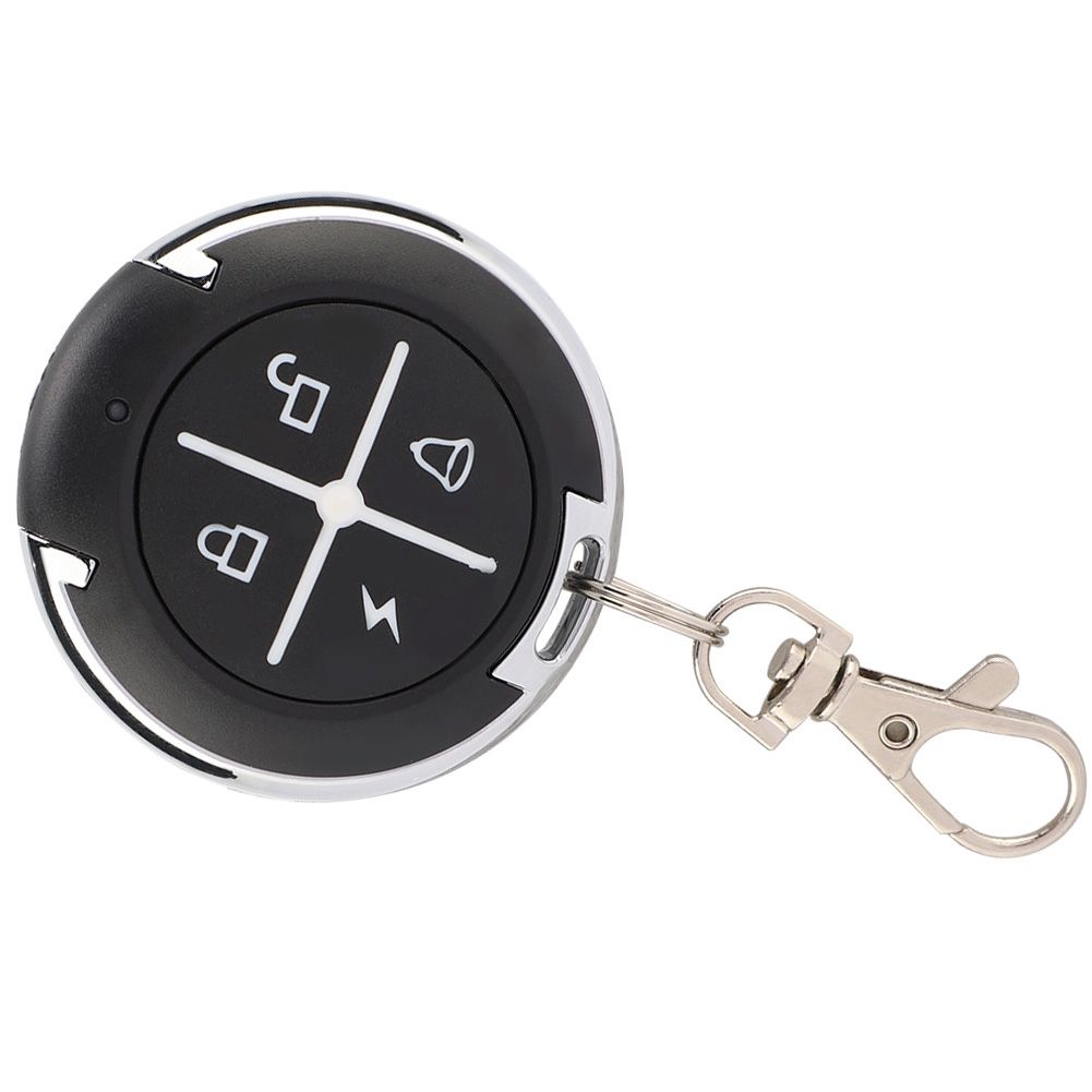 4 Key Black Round Auto Copy Garage Gate Door Wireless Remote Control(433MHZ)