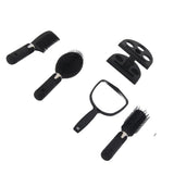 5PCS/Set Hair Comb Set Anti Static Hair Brush Black Mirror Comb Set Non Slip Handle Styling Comb Kit - Top-Down View