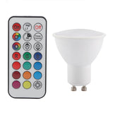 New GU10 3W RGB Warm White Color Changing LED Light Bulb Lamp with Remote Control