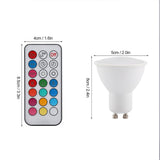 New GU10 3W RGB Warm White Color Changing LED Light Bulb Lamp with Remote Control