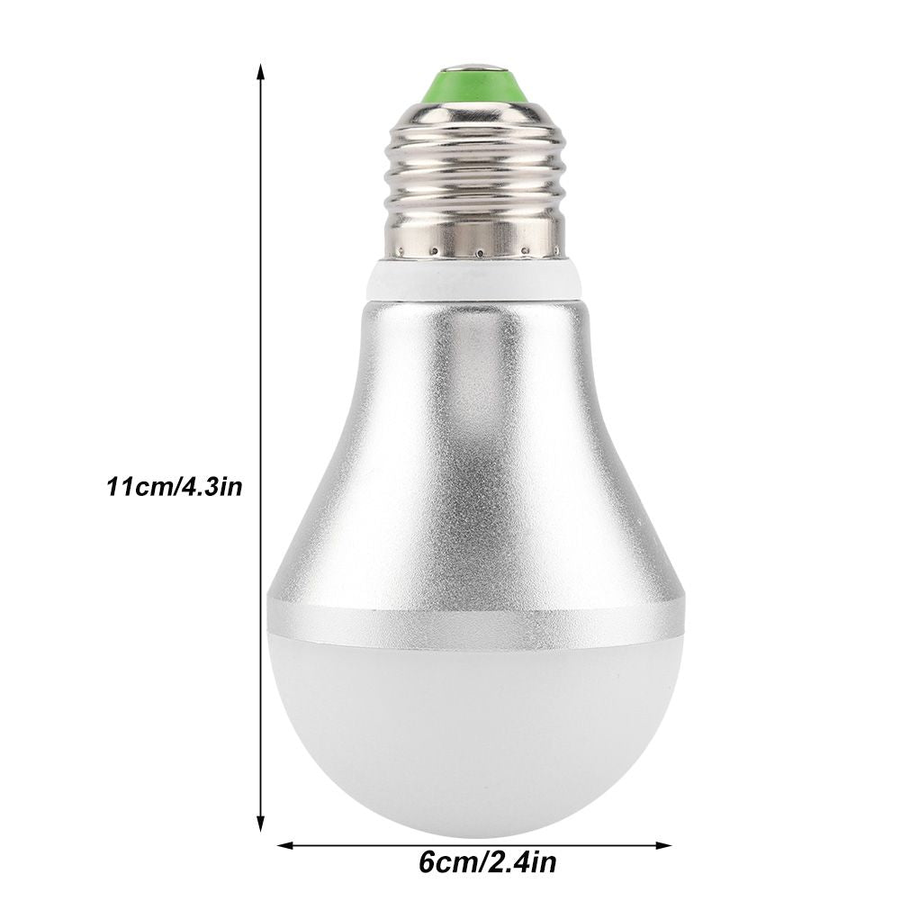 E27 5W LED Automatic Sensor LED Light Control Bulb Lamp 6500K AC85-265V