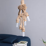 5 Head Vintage Hanging Hemp Rope for Light Retro Lamp Ceiling Pendant E27 Base