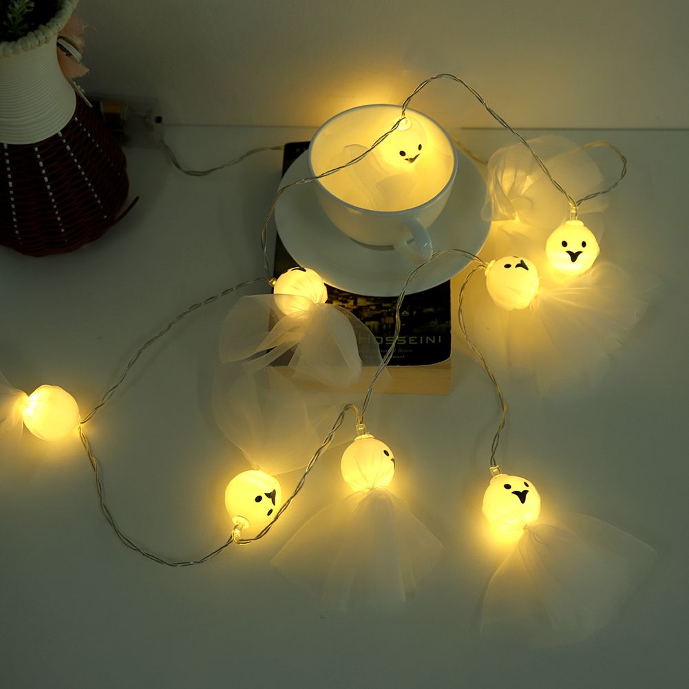 1.5M 10 LED Ghost Elf Grimace Fairy Lights String Halloween Party Props Decorations