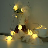 1.5M 10 LED Ghost Elf Grimace Fairy Lights String Halloween Party Props Decorations - Rear View