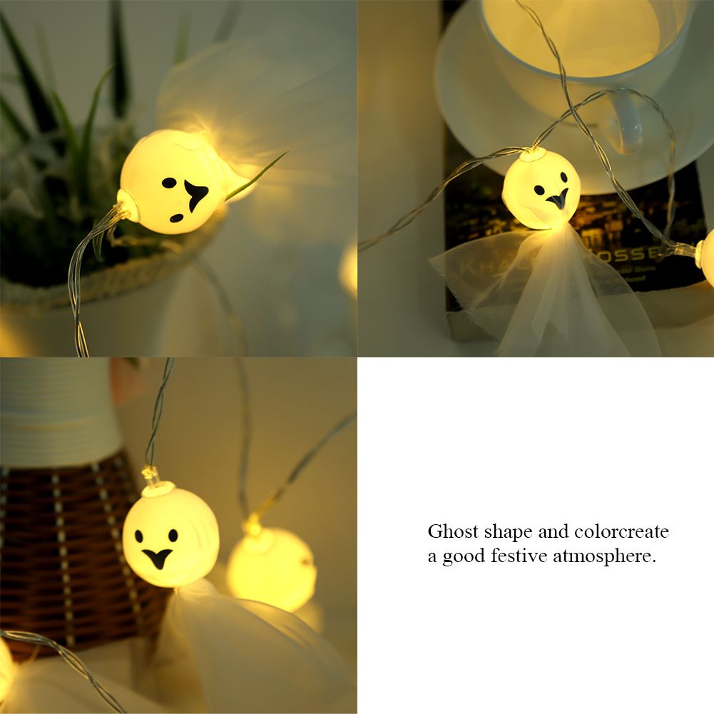 1.5M 10 LED Ghost Elf Grimace Fairy Lights String Halloween Party Props Decorations