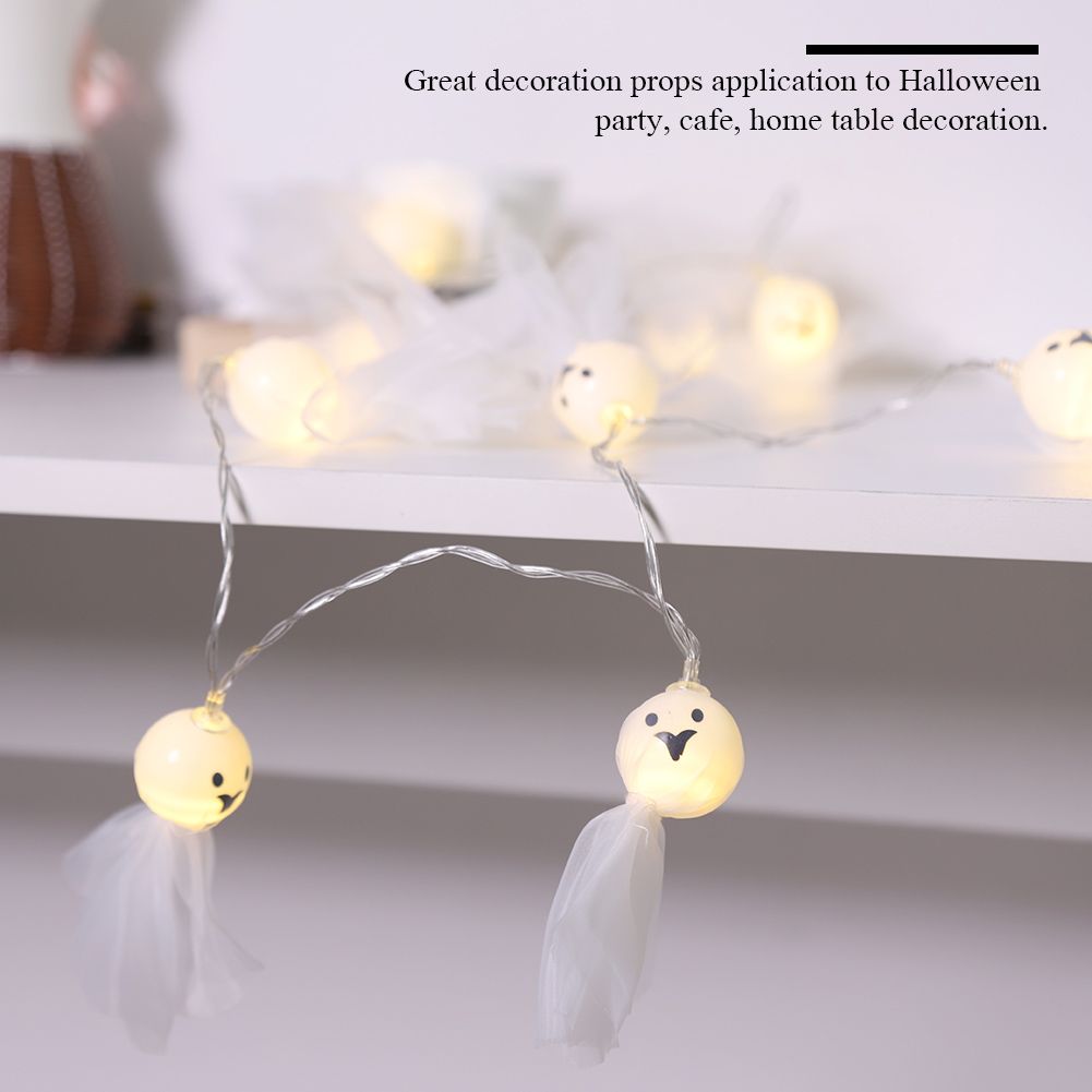 1.5M 10 LED Ghost Elf Grimace Fairy Lights String Halloween Party Props Decorations