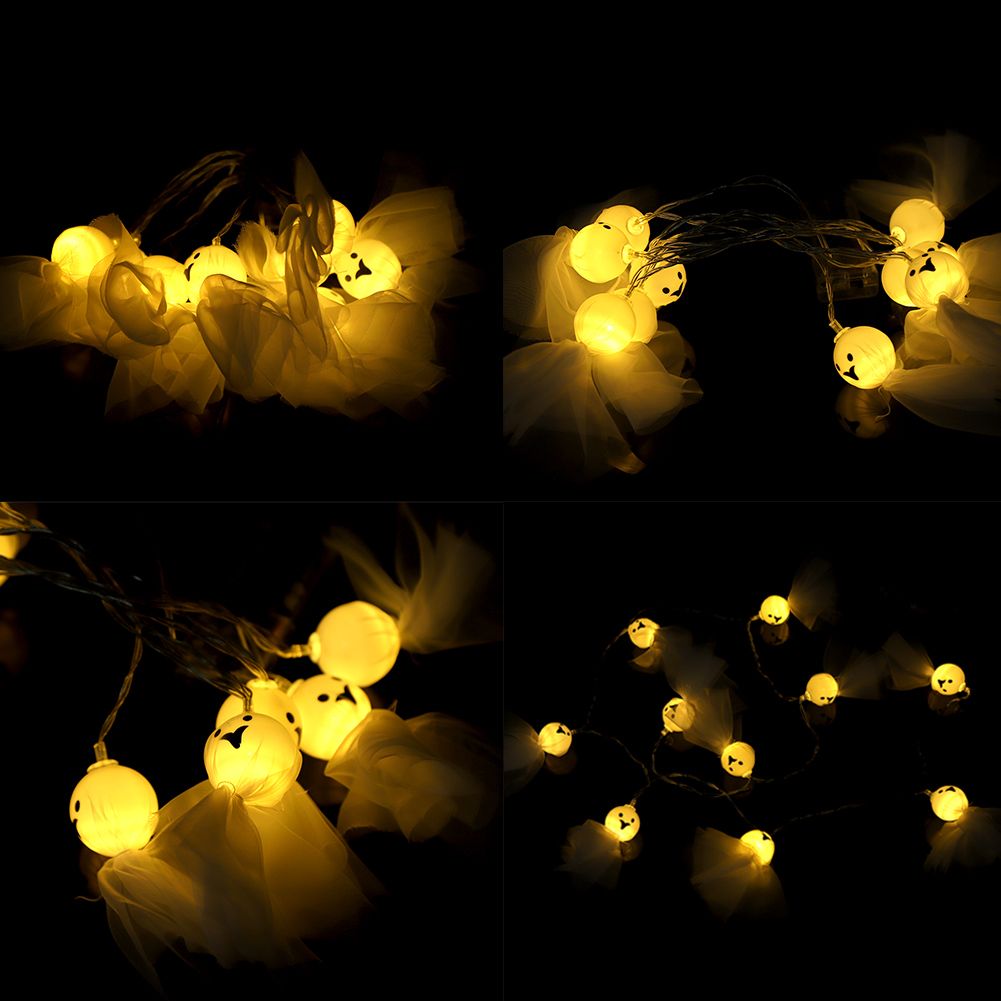 1.5M 10 LED Ghost Elf Grimace Fairy Lights String Halloween Party Props Decorations