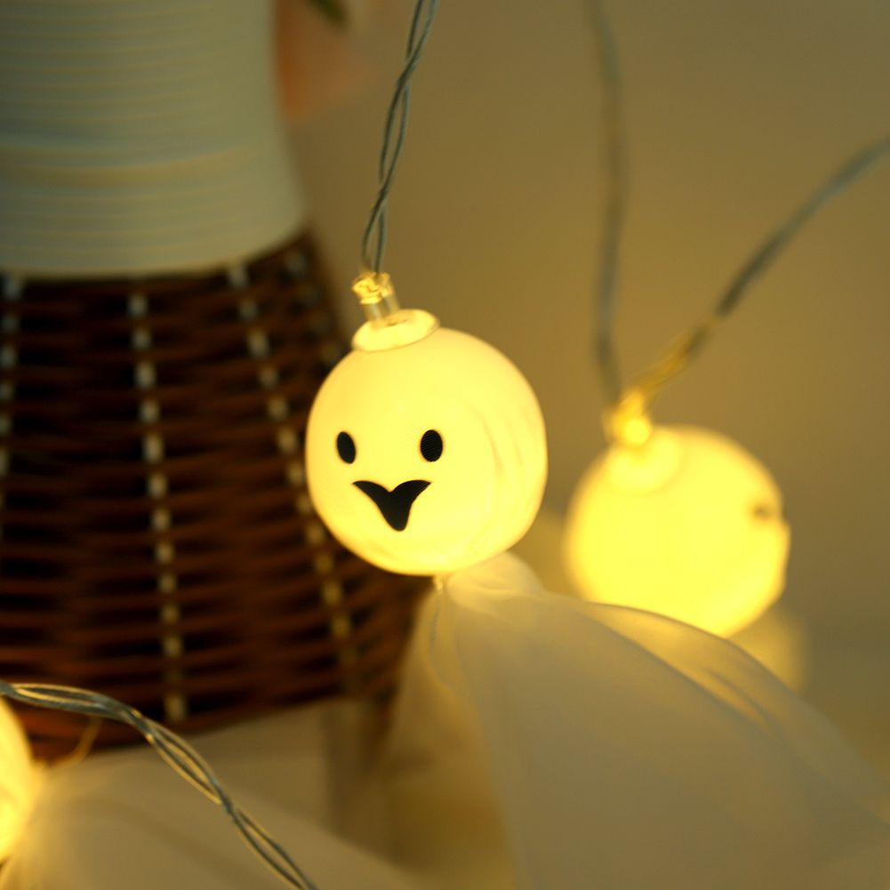 1.5M 10 LED Ghost Elf Grimace Fairy Lights String Halloween Party Props Decorations
