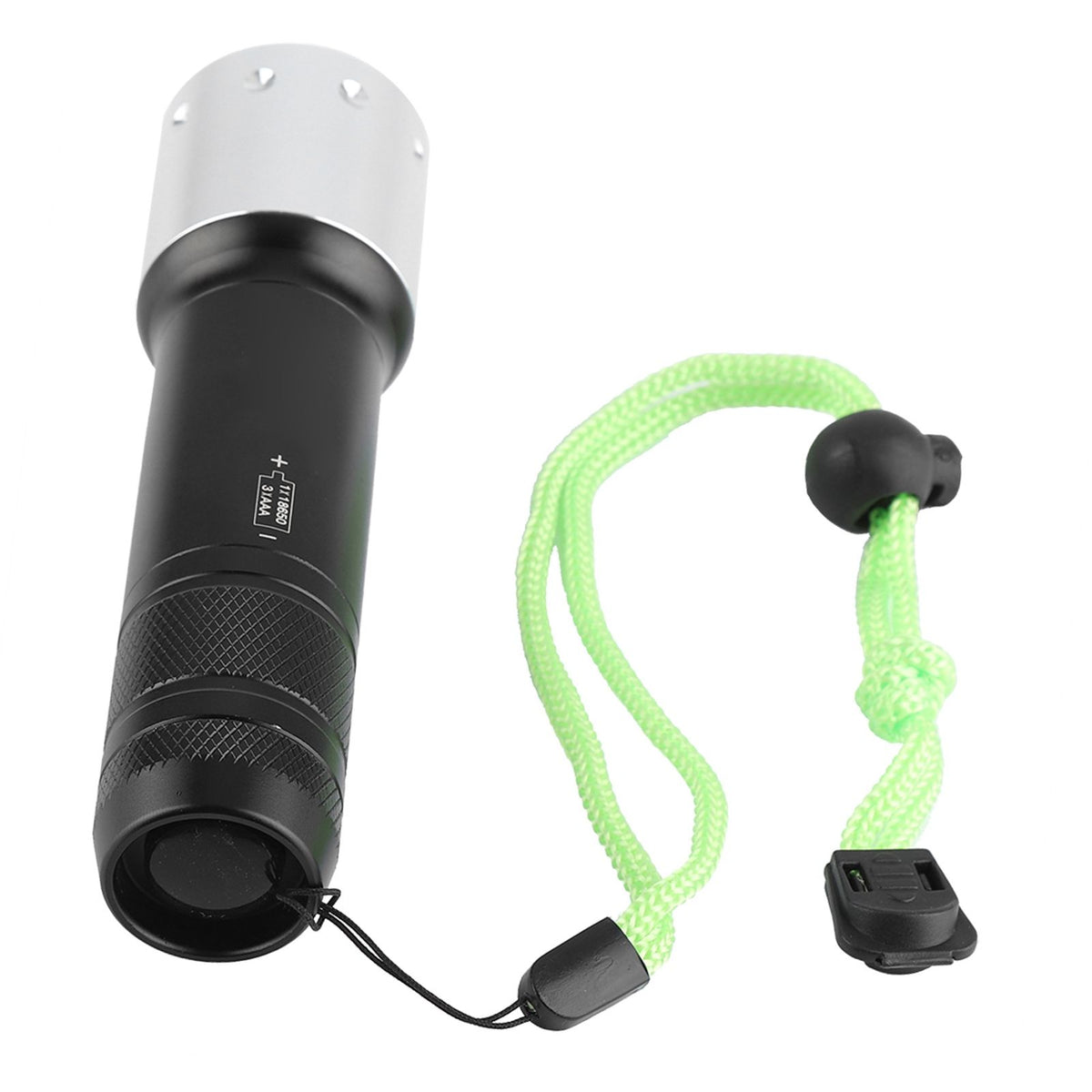 Aluminum Alloy Portable LED Waterproof Diving Flashlight Torch Outdoor 3 Modes Adjustable