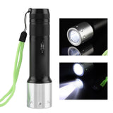 Aluminum Alloy Portable LED Waterproof Diving Flashlight Torch Outdoor 3 Modes Adjustable