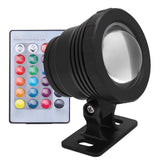 RGB LED Underwater Light Waterproof Multi color Outdoor Garden Spotlight AC/DC 12V (black) - Front View