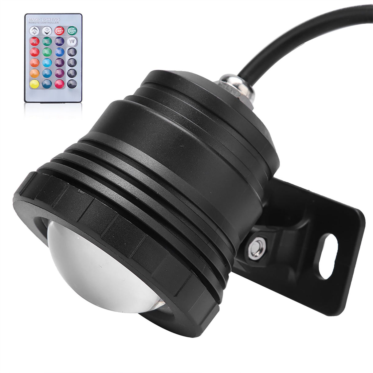 RGB LED Underwater Light Waterproof Multi color Outdoor Garden Spotlight AC/DC 12V (black)