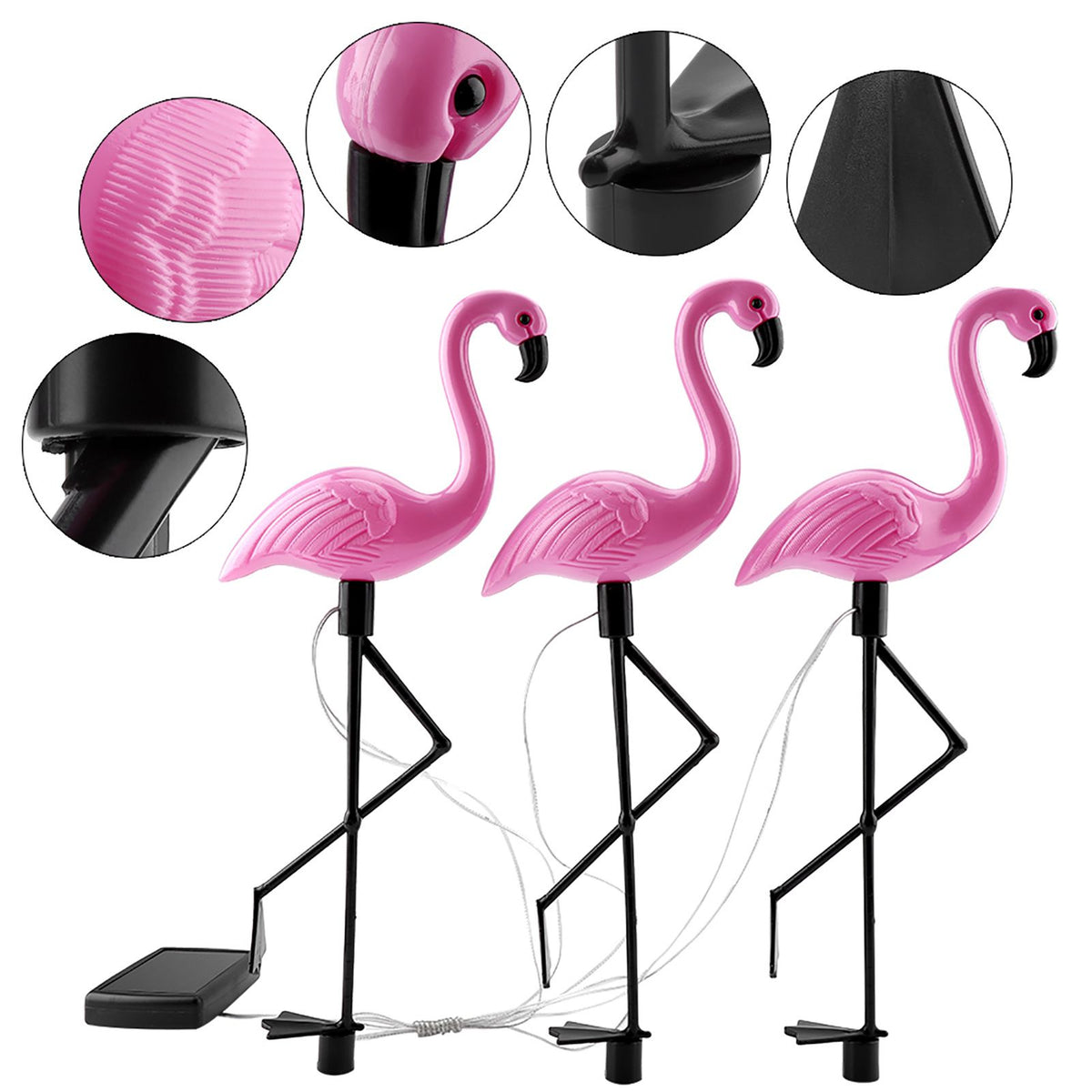 3 In 1 LED Flamingo Solar Power Light for Outdoor Waterproof Yard Garden Lawn Lamp