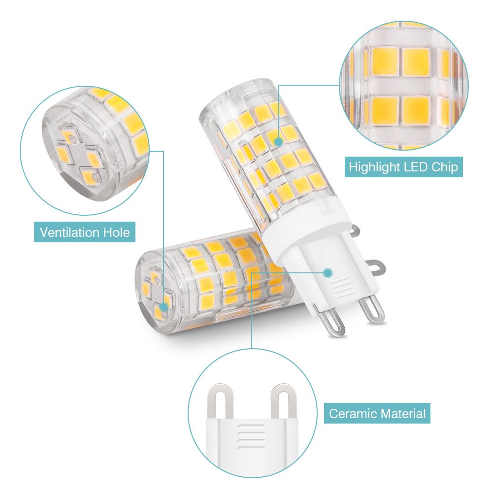 FBA Warm White No stroboscopic 5W G9 Corn Bulb Ceramic Highlight (6 Pack) AC110-130V