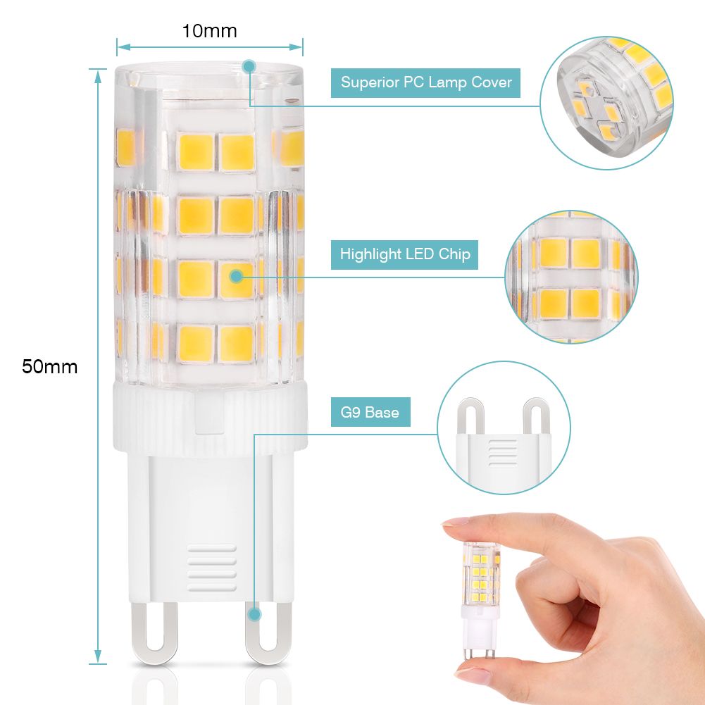 FBA Warm White No stroboscopic 5W G9 Corn Bulb Ceramic Highlight (6 Pack) AC110-130V