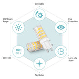 FBA Warm White No stroboscopic 5W G9 Corn Bulb Ceramic Highlight (6 Pack) AC220-240V