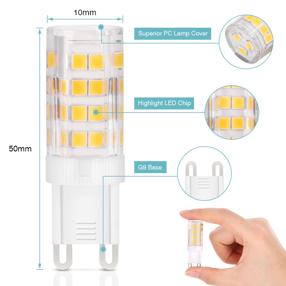 FBA Warm White No stroboscopic 5W G9 Corn Bulb Ceramic Highlight (6 Pack) AC220-240V