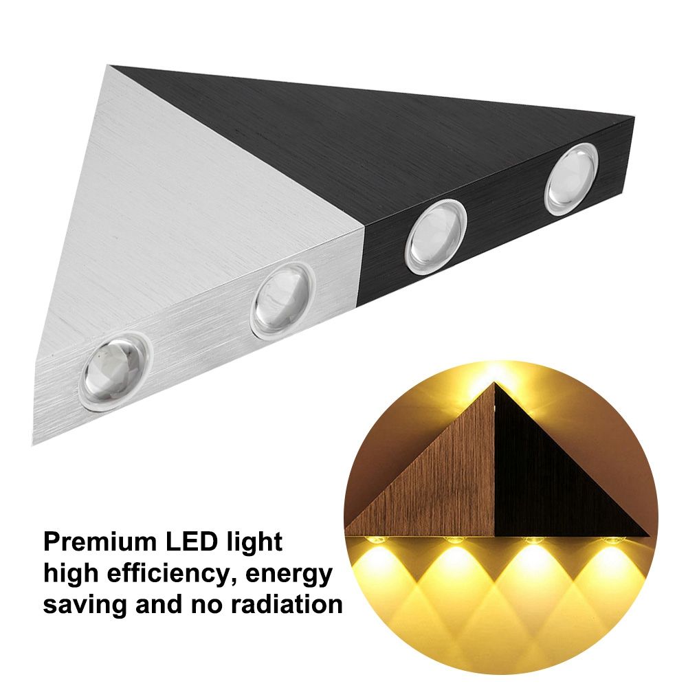 AC85-265V 5W LED Wall Light Triangle Sconce Lamp for Home Bedroom Bar Cafe Cold White