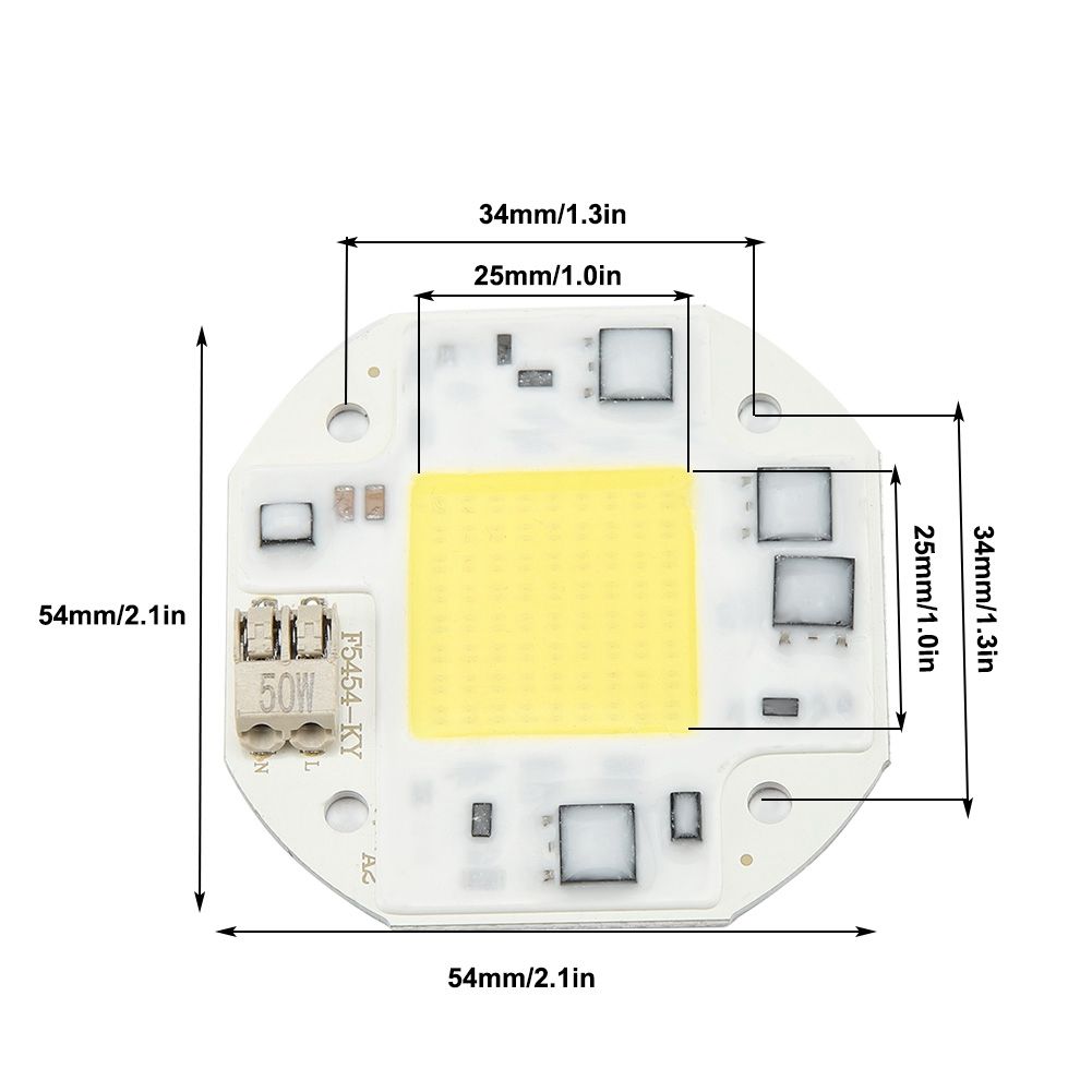 AC100-260V 50W Cold White High Power Integrated Chip Light Source COB Bead Spotlight Bulb