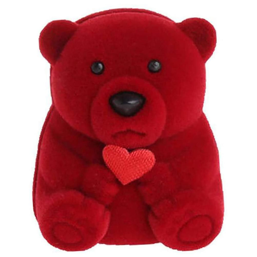 Jewelry Box Flocking Bear Shape Jewelry Storage Ring Box Gift Holder Storage Case Gift Box for Proposal Engagement Wedding