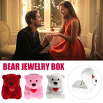 Jewelry Box Flocking Bear Shape Jewelry Storage Ring Box Gift Holder Storage Case Gift Box for Proposal Engagement Wedding