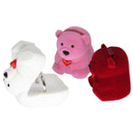 Jewelry Box Flocking Bear Shape Jewelry Storage Ring Box Gift Holder Storage Case Gift Box for Proposal Engagement Wedding