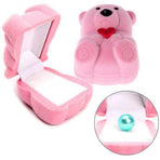 Jewelry Box Flocking Bear Shape Jewelry Storage Ring Box Gift Holder Storage Case Gift Box for Proposal Engagement Wedding