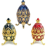 Easter Egg Metal Box Ornament Diamante Egg Ornament Jewelry Box Exquisite Easter Egg Metal Craft