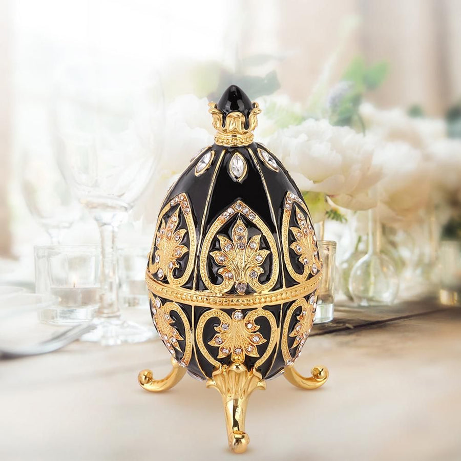 Easter Egg Metal Box Ornament Diamante Egg Ornament Jewelry Box Exquisite Easter Egg Metal Craft