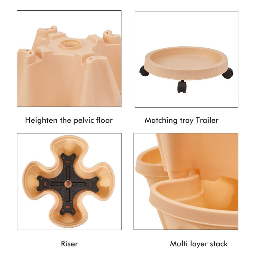 Flower Pot Tray with Wheels Wheeled Planter Saucer Tray Potted Flower Pot Tray for Indoor Outdoor