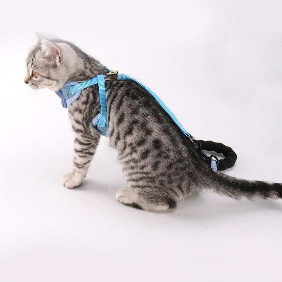 Cat Leash Harness Set Adjustable Bowknot Vest Type Cat Traction Rope Pet Supplies