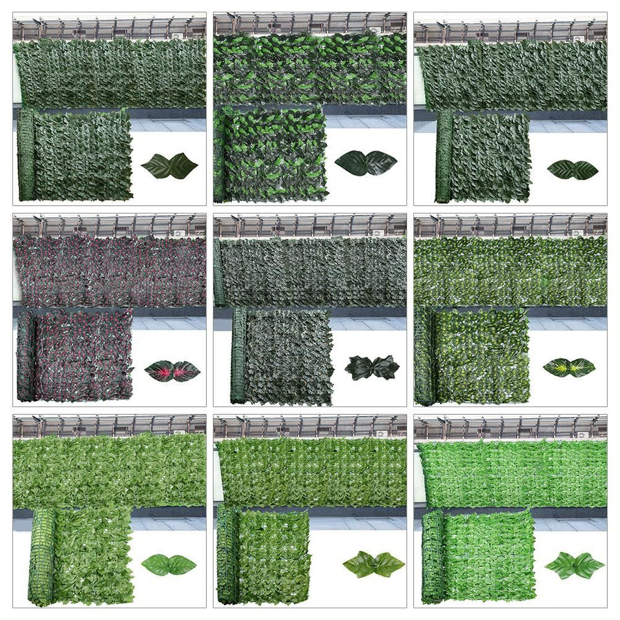 Artificial Ivy Fence Screen Artificial Hedges Fence and Artificial Leaf Screening Roll Decoration for Outdoor Decor Garden
