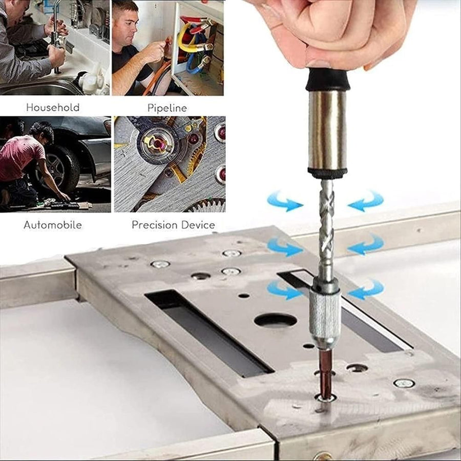 Push Pull Ratchet Screwdriver Adjustment Spiral Ratchet Screwdriver with 5 Replaceable Heads