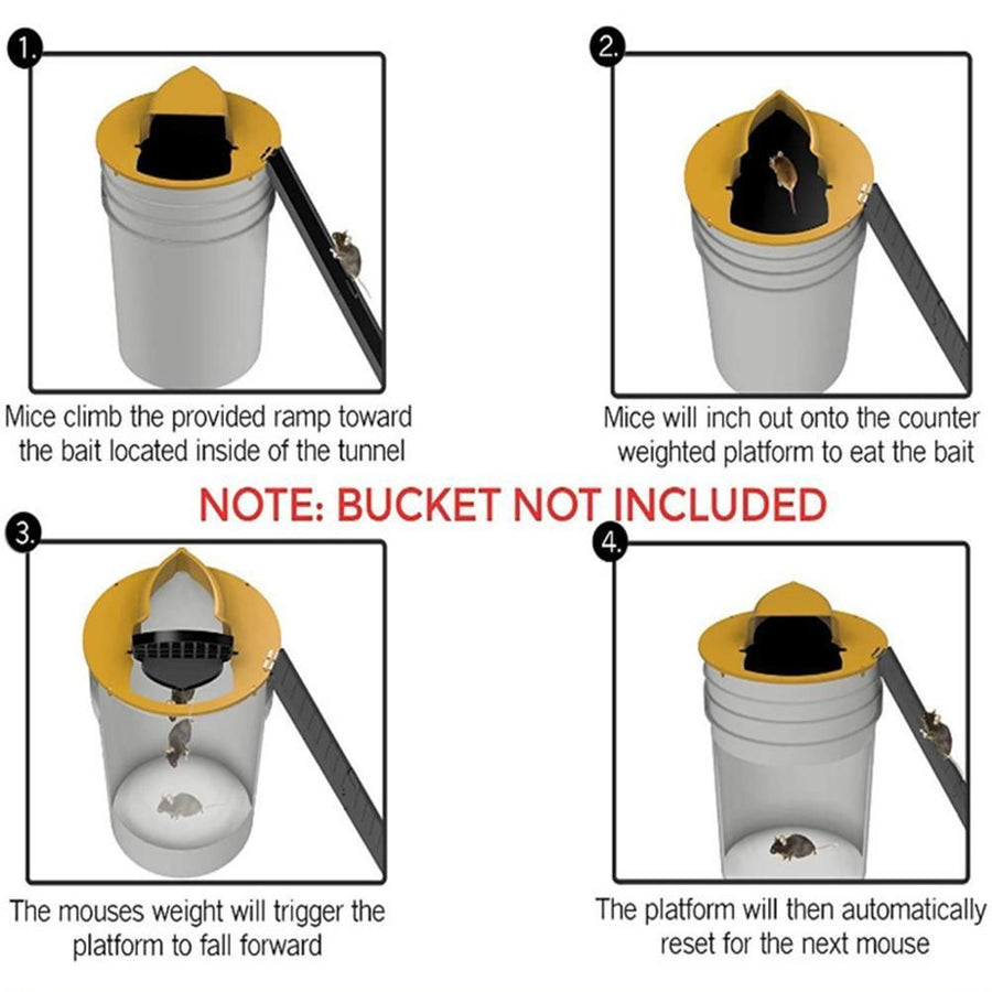 Mice Trap Reusable Bucket Lid Mouse Rat Trap Household Rat Catcher Humane Outdoor Indoor Rat Trap