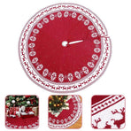 Festival Tree Skirt Knitted Tree Skirt Apron Snowflake Deer for Gift Holidays 122cm