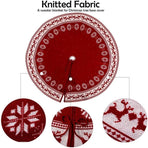 Festival Tree Skirt Knitted Tree Skirt Apron Snowflake Deer for Gift Holidays 122cm