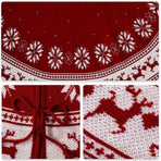 Festival Tree Skirt Knitted Tree Skirt Apron Snowflake Deer for Gift Holidays 122cm