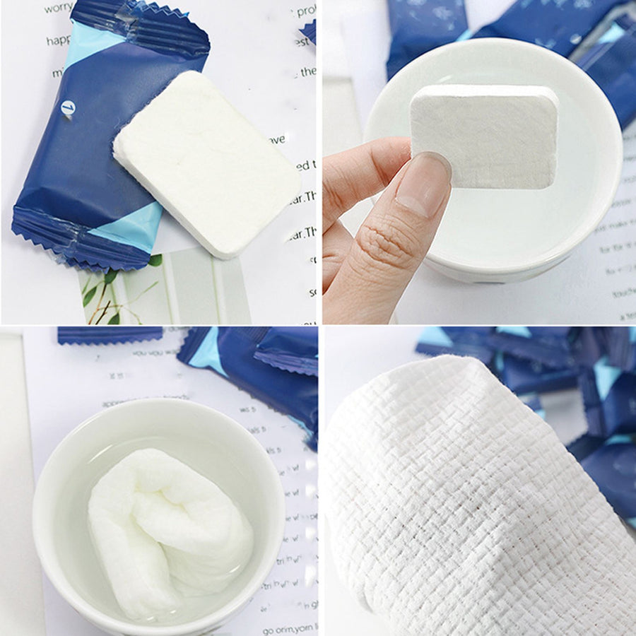 3 Bags Disposable Compressed Face Towel Portable Soft Cotton Face Cleaning Towel