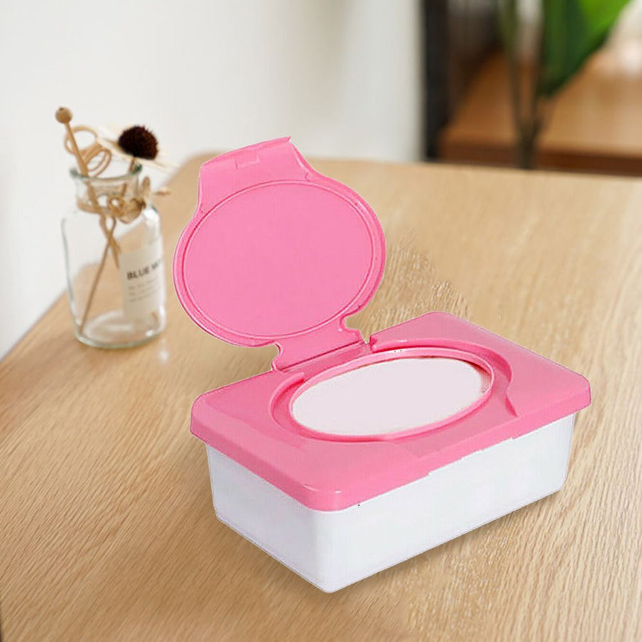 Home Napkin Storage Box Wipes Holder Box Plastic Wet Tissue Case Organizer with Lid