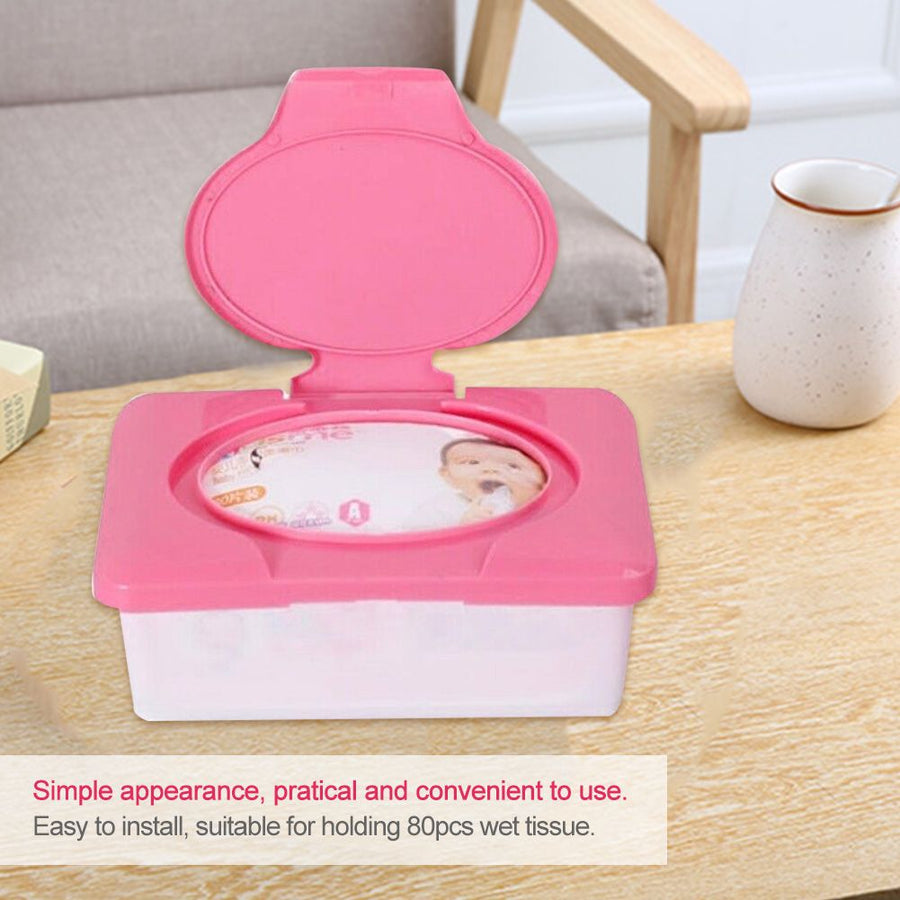 Home Napkin Storage Box Wipes Holder Box Plastic Wet Tissue Case Organizer with Lid
