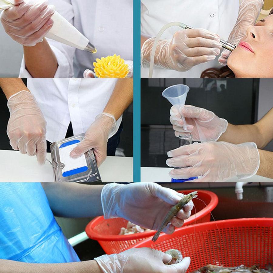 100pcs / box Disposable Gloves PVC Protective Gloves for Workplace OutdoorXL