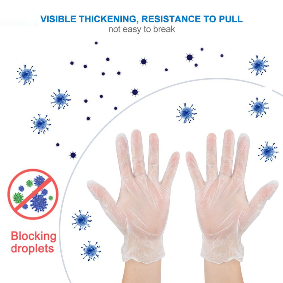 100pcs / box Disposable Gloves PVC Protective Gloves for Workplace OutdoorXL