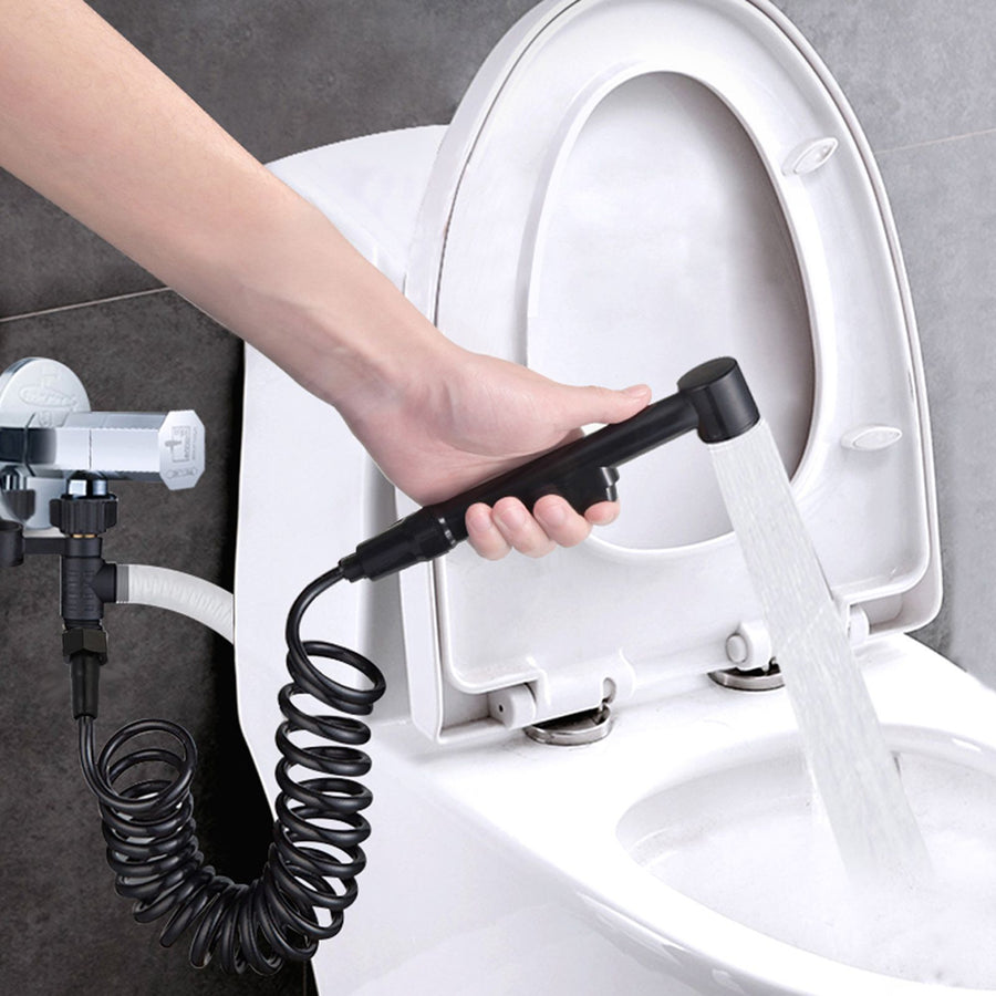 2m Copper Cap Bidet Shower Hose Flexible Retractable Spring Shower Hose Accessory