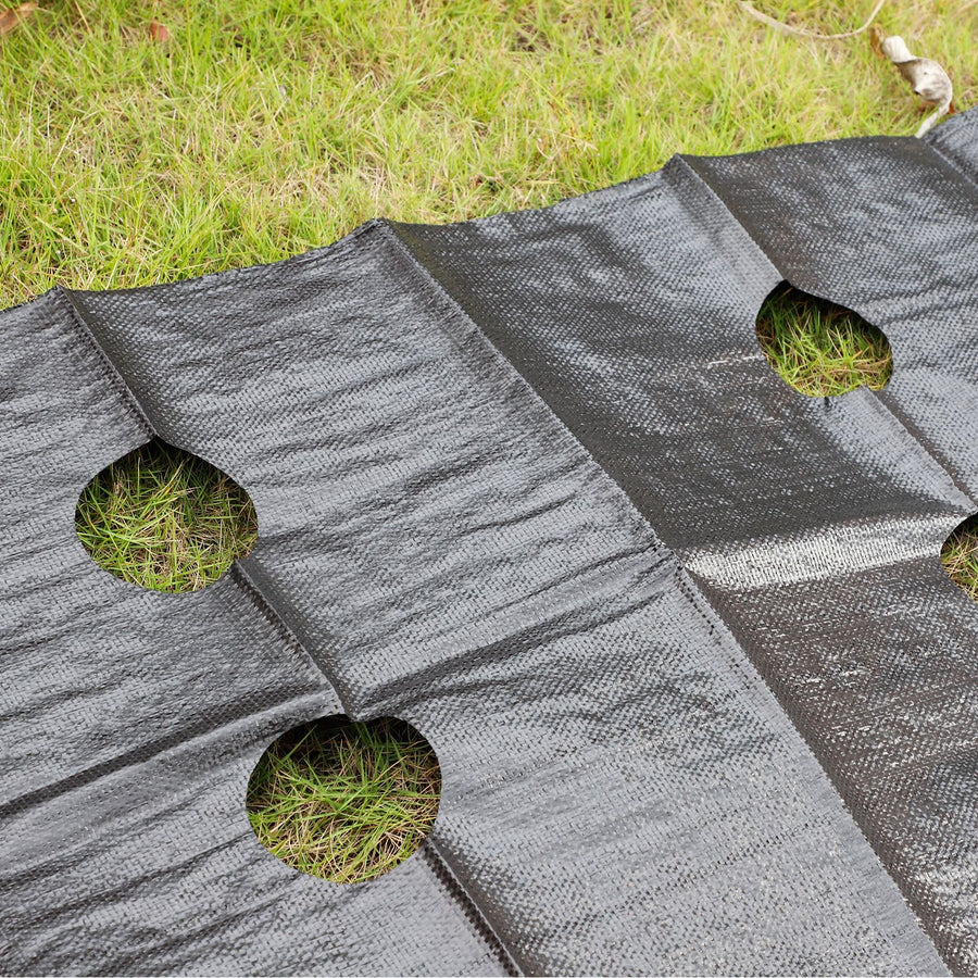 4pcs Weed Barrier Landscape Fabric with 2.95in Planting Holes Weed Control Garden Barrier Mat 3.28x11.81ft