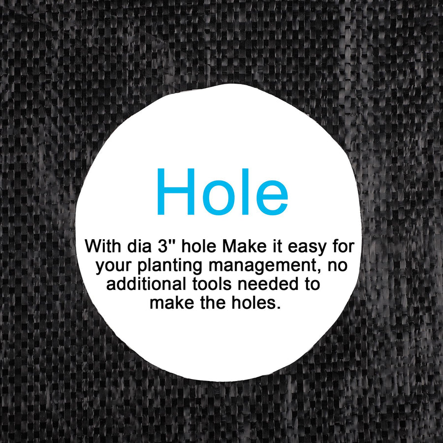 4pcs Weed Barrier Landscape Fabric with 2.95in Planting Holes Weed Control Garden Barrier Mat 3.28x11.81ft