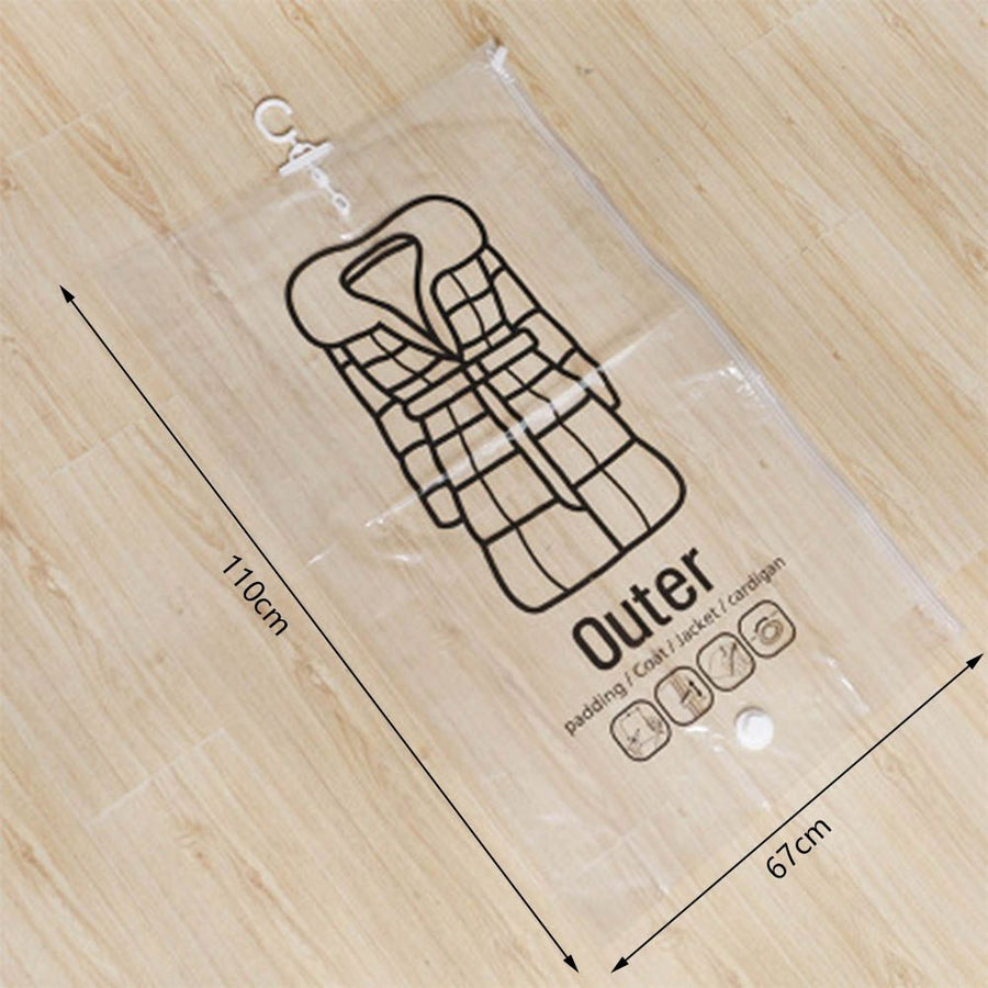 Side Pull Hanging Vacuum Compression Bag Clothes Hook Hanging Clothes Storage and Finishing Bag Clothing Dust Cover